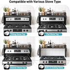 Spice Rack Shelf for Kitchen Stove, Over The Stove Shelf with 4 Hooks, Premium Wood & Metal Commbined Spice Rack Organizer Extra Storage Countertop (Black) - Image 5