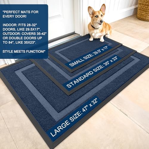 OLANLY Front Door Mat Outside 47x23, All-Season Heavy-Duty Rubber Doormat - Image 2