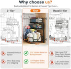 Under Sink Organizer, 2-Pack 3-Tier Height Adjustable Thickened Metal Pull out Cabinet Organizer Shelf, Slide out Storage Drawer Rack for Bathroom Kitchen Pantry Home Laundry Organization (Black) - Image 2