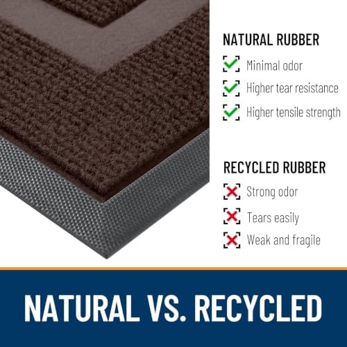 OLANLY Half Circle Front Door Mat Outside 59x34 All-Season Rubber Doormat - Image 4