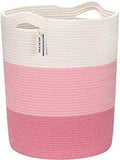 Sea Team Large Woven Cotton Rope Laundry Basket with Handles, 20 x 14 in by SeaTeam