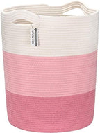 Sea Team Large Woven Cotton Rope Laundry Basket with Handles, 20 x 14 in by SeaTeam