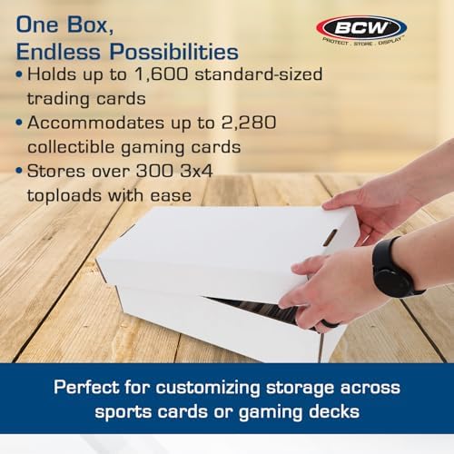 BCW Shoe Card Storage Boxes, Holds 1,600 Cards or 300 Toploaders, 5 Pack - Image 4