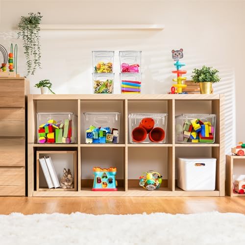 Sorbus Clear Toy Storage Bins with Lids, Stackable (Small/Medium, 2 Pack) - Image 3