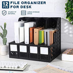 Glenmal 12 Pack Magazine File Holder Organizers Vertical Desk, Black - Image 4