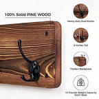 29.5'' Wide Coat Rack Wall Mount with Shelf, Hallway Shelf with 12 Coat Hooks, Coat Hangers for Wall, Peg Rack, Mail and Key Holder, Entryway Decor, Housewarming Gift, Early American - Image 4