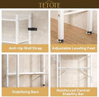 TETOTE Over-The-Toilet Storage Rack, 4-Tier Bathroom Organizer Shelf Over Toilet with Adjustable Shelf and Basket, Freestanding Space Saver Bathroom Shelves Above Toilet for Room(White) - Image 5