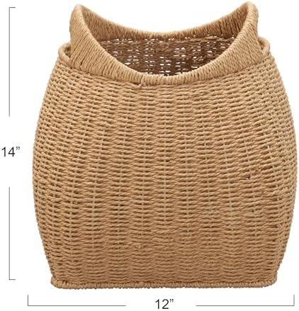 Household Essentials Paper Rope Basket with Handles, Natural - Image 2
