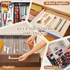Teenyyou 2 Pcs Expandable Drawer Organizer, 12 x 16 Inches, 3-5 Slots - Image 5