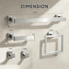 VELIMAX Brushed Nickel Towel Bar, SUS304 Stainless Steel Bathroom Hardware Set, Towel Racks for Bathroom Wall Mounted 16-Inches - Image 7