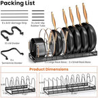 MUDEELA Expandable Pot Pan Lid Organizers inside Cabinet, 10 Divider 2-Pack - Image 3