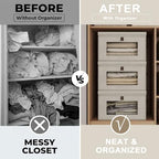 2 Pack 15x10x10 Magnetic Front Opening Closet Organizer Bins, Foldable Fabric Storage Boxes with Lids for Shelves, Clothes, Nursery, Toys, Yarn, Towels, Living Room - Image 4