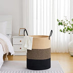 VIPOSCO 100L Extra Large Woven Laundry Basket Hamper, Brown Black - Image 4
