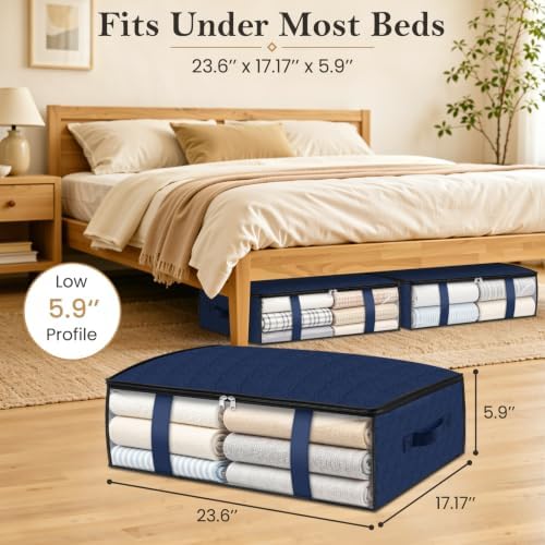StorageRight Under Bed Storage Bags, 10 Pack, 40L, Blue - Image 2