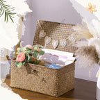 Geelin Seagrass Wedding Card Basket with Card Banner,14 Inch,Coffee - Image 5