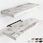 RICHFOCUS Bathroom Floating Shelves for Wall 2Pack|Rustic White|32" L by RICHFOCUS