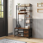 LUMTOK Hall Tree with Bench & Shoes Storage,Entryway Coat Rack with Drawers by LUMTOK