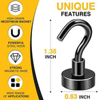 DIYMAG Magnetic Hooks, 30lbs 60pcs Cruise Cabin Essentials Heavy Duty Black - Image 2