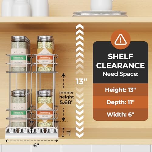 Mystozer Pull Out Spice Rack Organizer for Cabinet, Slide Out Spice Racks - Image 2
