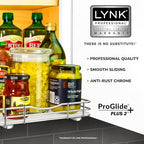 LYNK PROFESSIONAL® Pull Out Spice Organization for Cabinets - 10-3/8 inch Wide – Spice Rack for Inside Cabinets, Slide Out Spice Rack Organizer for cabinet – Pull Out Spice Rack, Sliding 1 Tier Chrome - Image 2