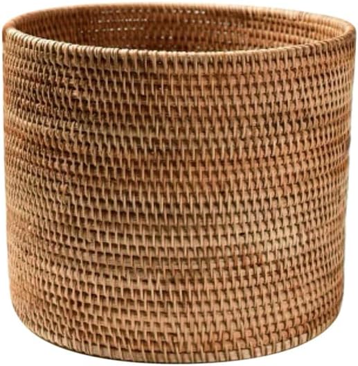 Baskets Wicker Woven Storage Rattan Round Can Trash Fruit Seagrass Empty Bread Large Laundry Planter Blankets (20X20CM) by Penjury