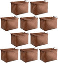 BROWNLILY Handwoven Clothes Basket Laundry Hampers Large Wicker Storage Baskets for Shelves Blankets Closet Storage Bins Car Bedroom Bathroom Organizers and Storage Bath (Pack of 10, Brown) by BROWNLILY