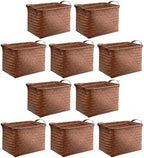 BROWNLILY Handwoven Clothes Basket Laundry Hampers Large Wicker Storage Baskets for Shelves Blankets Closet Storage Bins Car Bedroom Bathroom Organizers and Storage Bath (Pack of 10, Brown) by BROWNLILY