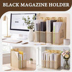 Sliner 4 Pack Gold Metal Magazine Holder Mesh Steel Document Rack 1 Section File Organizer Extra Wide Magazine Folder Storage Desk Tidy for Office Home, 12.6"x 9.8"x 3" - Image 6