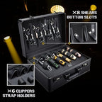 Yueieoun Barber Accessories Case, Profesional Barbers Briefcase Tool Case, Barber Cases for Clippers and Supplies, Hair Scissors Clippers Trimmer Organizer, Barbers Suitcase with Code Lock Black - Image 3