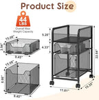 Hongtamoya Rolling Makeup Cart Organizer with 2 Drawers, Narrow Floor Skincare Organizers, Vanity Organizer Cosmetics Display Cases Holder for Skin Care Nail Polish Perfume Makeup Brush, Black - Image 6