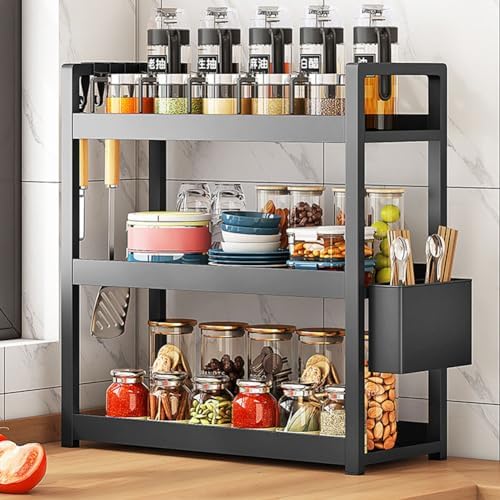 Bathroom Counter Organizer, 3-Tier Bathroom Shelf for Bathroom Kitchen Bedroom,Ideal for Organizing Cosmetics, Perfumes, Soaps, Lotions, and More(Black) - Image 5