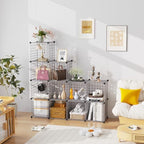 C&AHOME Wire Cube Storage, 12 - Cube Organizer Metal C Grids, Silver Gray - Image 4
