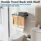 Alise Double Towel Rack for Bathroom Wall Mounted 24 Inch,Matte Black - Image 4