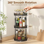 Across-star Lazy-Susan-Organizer-Spice-Rack, 3-Tier Rotating Spice Organizer for Cabinet Pantry, Seasoning Holder Shelf with Adjustable Height, Kitchen Counter Shelf Countertop Organzier - Image 5