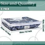 Hoolerry 6 Pcs Clear Plastic Clothes Storage Bags, 15.7 x 13.7 x 3.9 Inch - Image 2