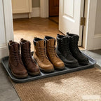 Boot Trays Set of 4, Plastic Shoe Tray Mat with Raised Edge - Image 5