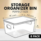Clear Plastic Storage Bins with Lids, Perfect for Kitchen Organization or Pantry Organization and Storage, Stackable Fridge Organizer Bins, Storage Containers for Organizing, Cabinet Organizers - Image 2