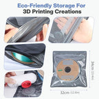 Vacbird 20 Pack 3D Filament Vacuum Storage Bags, Upgraded Light Blocking Design with USB Pump, 2X Faster Air Removal, Universal Pump Fit, 12.6×13.38 Inch - Image 5