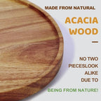 [ 2 Pack ] 12-inch Acacia Wood Lazy Susan Organizers,Turntable for Cabinet - Image 2