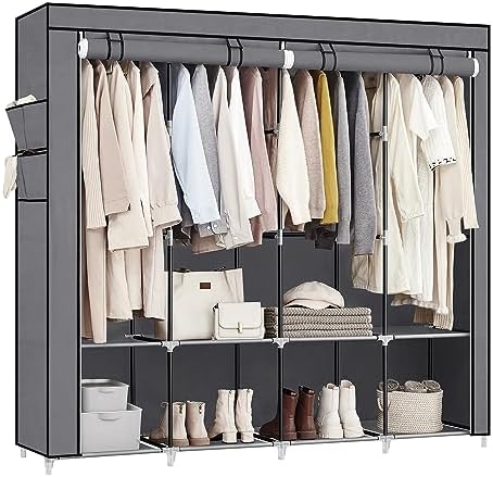 SONGMICS Portable Closet with Cover, 4 Hanging Rods and Shelves by SONGMICSbySONGMICSHOME