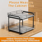 RCHYFEED 2 Tier Height Adjustable Pull Out Spice Rack,13.5" Wx10.5 Dx9.5 H - Image 6