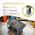 DWVO 45 x 25 in Heavy Duty Rolling Utility Cart on Wheels, Grey - Image 3