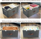 TYEERS Extra Large Collapsible Storage Bins with Lids and Compartments, Washable, Fabric Storage Boxes, 21.7x13x11.8 inches, 3 Pack, Black - Image 3