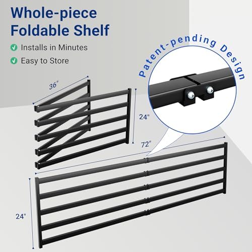 FLEXIMOUNTS 2-Pack 2x6ft Garage Wall Shelving with 8 Hooks, 1200lbs, Black - Image 2