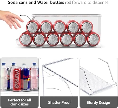 Sorbus Soda Can Organizer, Standard, Slim Cans & Water Bottles (3 Sizes) - Image 4