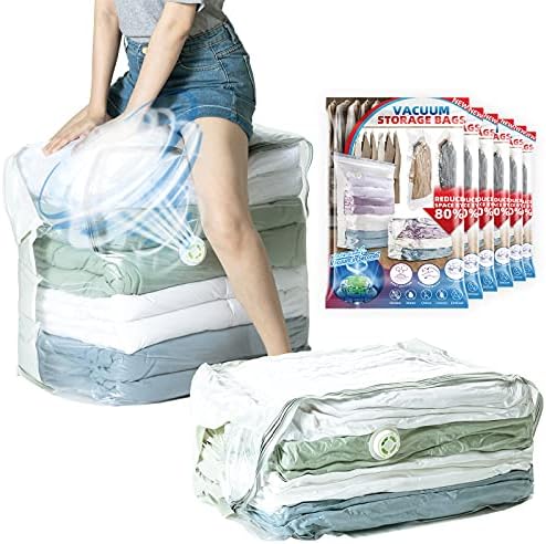 TAILI 6 Pack Vacuum Storage Bags, Extra Large Cube (40x28x18x18 inch),Cream by TAILI