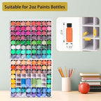 Krafetto 2 Pack 64-Grid Paint Organizer for 2 Oz Bottles, Wall Mount - Image 3
