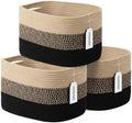 ECDYQXVU 15x10x9 Inch Woven Cotton Rope Storage Basket, 3 Pack by ECDYQXVU