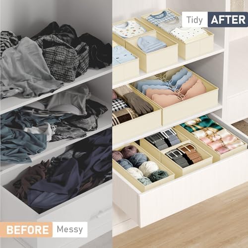 DIMJ Drawer Organizer Clothes Storage - 30 Pack Baby Dresser Organizer for Nursery, Small Fabric Closet Drawer Organizer Bins for Underwears Socks, Foldable Storage Dividers Organization for Bedroom - Image 4