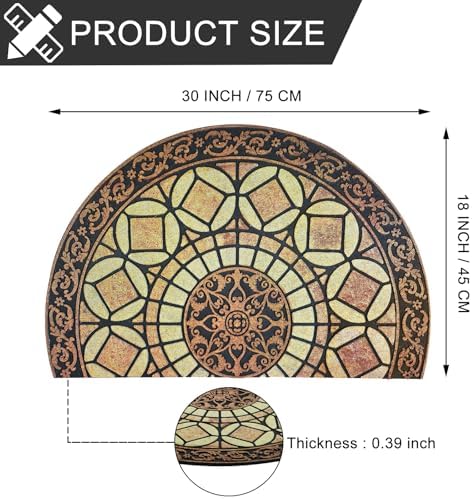 CHICHIC Entrance Door Mat Large 18 x 30 Inch Entry Way Doormat Front Door Rugs Outdoors Heavy Duty Welcome Mat Non Slip Rubber Back Low Profile for Garage, Patio, High Traffic Area, Semicircle - Image 3